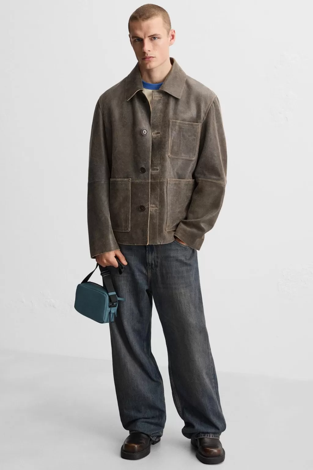 ZARA BANDOLERA ENGOMADA<Hombre Bolsos / Mochilas