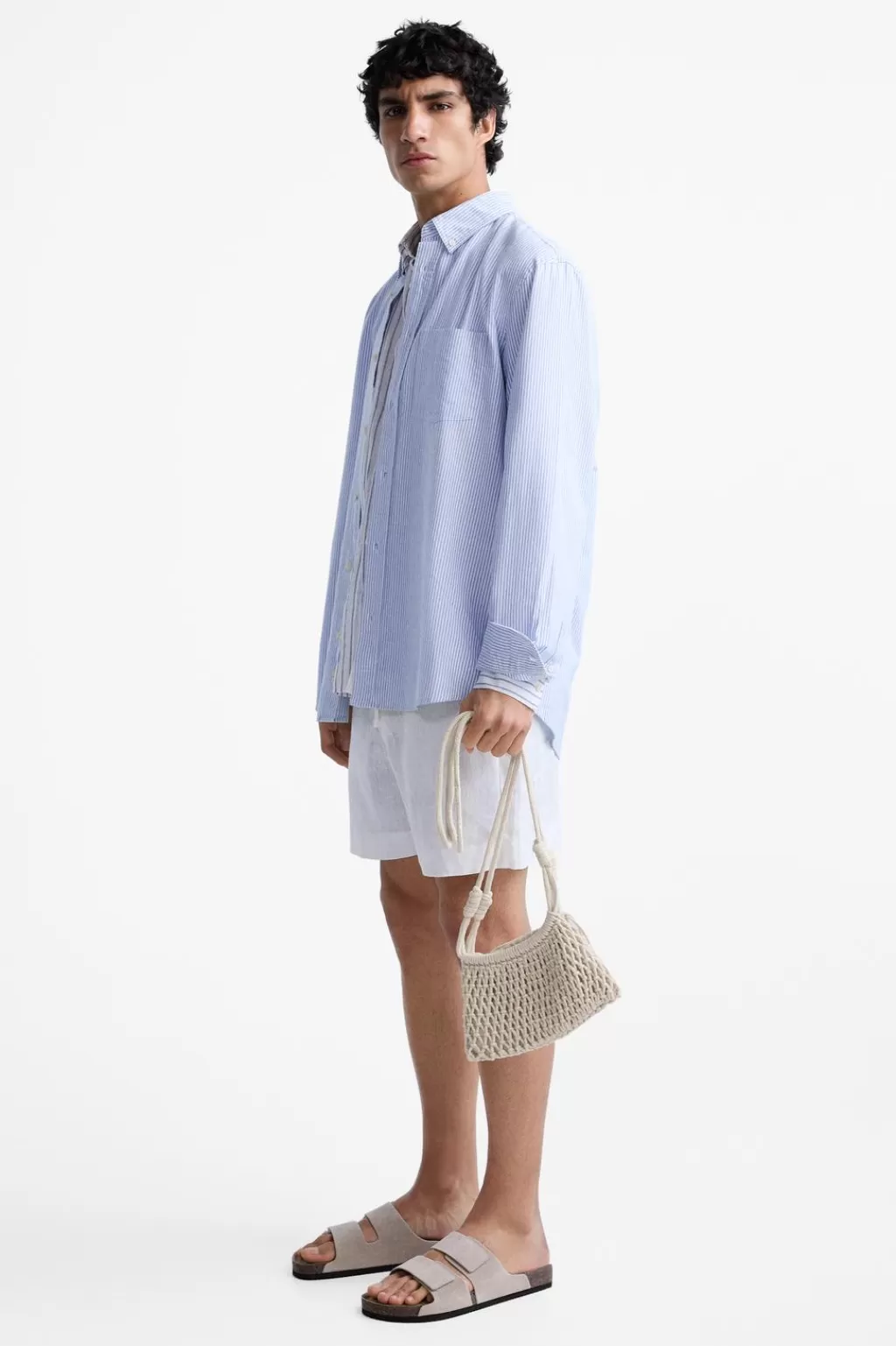 ZARA BANDOLERA MACRAMÉ<Hombre Bolsos / Mochilas