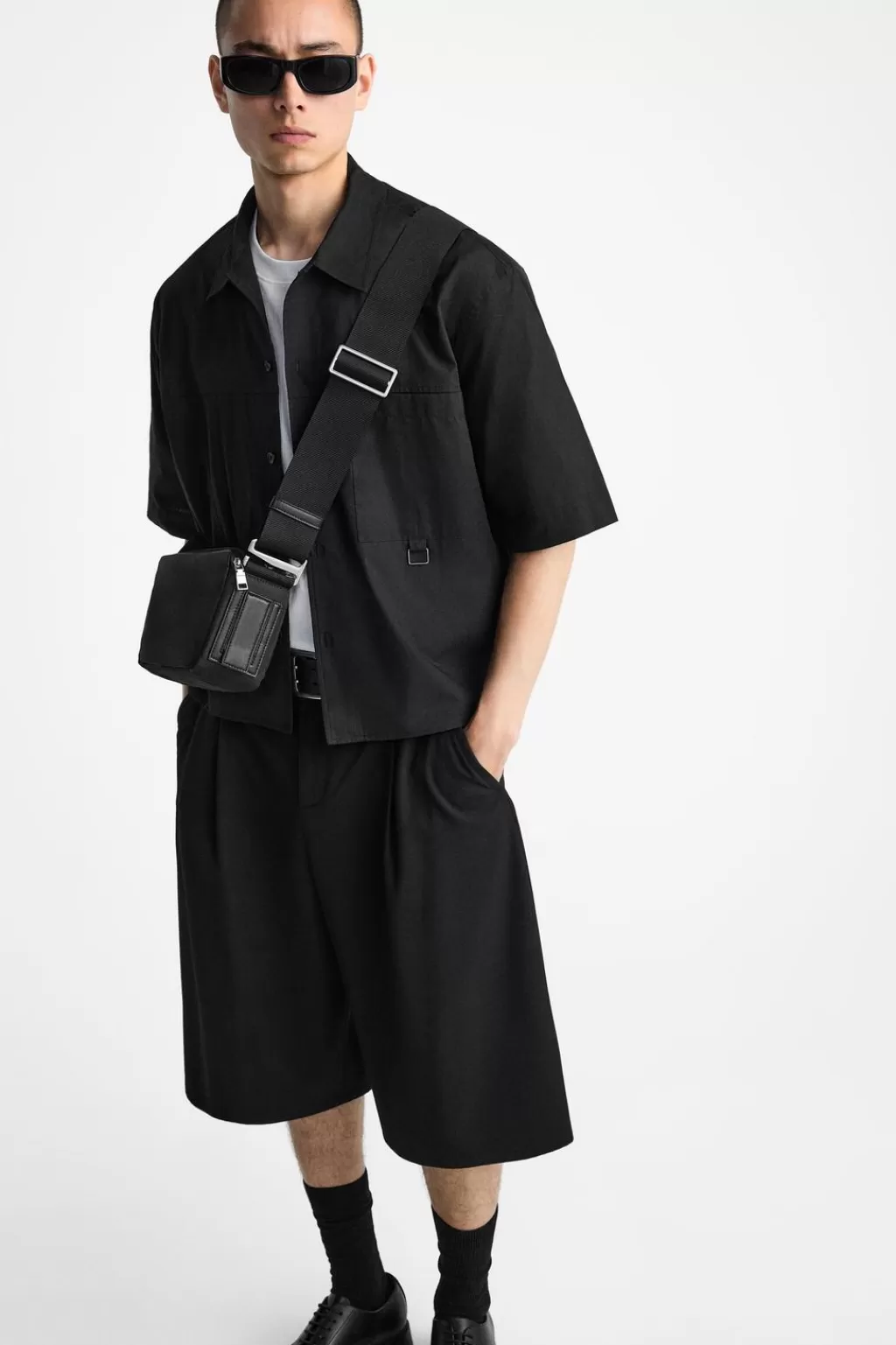 ZARA BANDOLERA NYLON COMBINADA<Hombre Bolsos / Mochilas