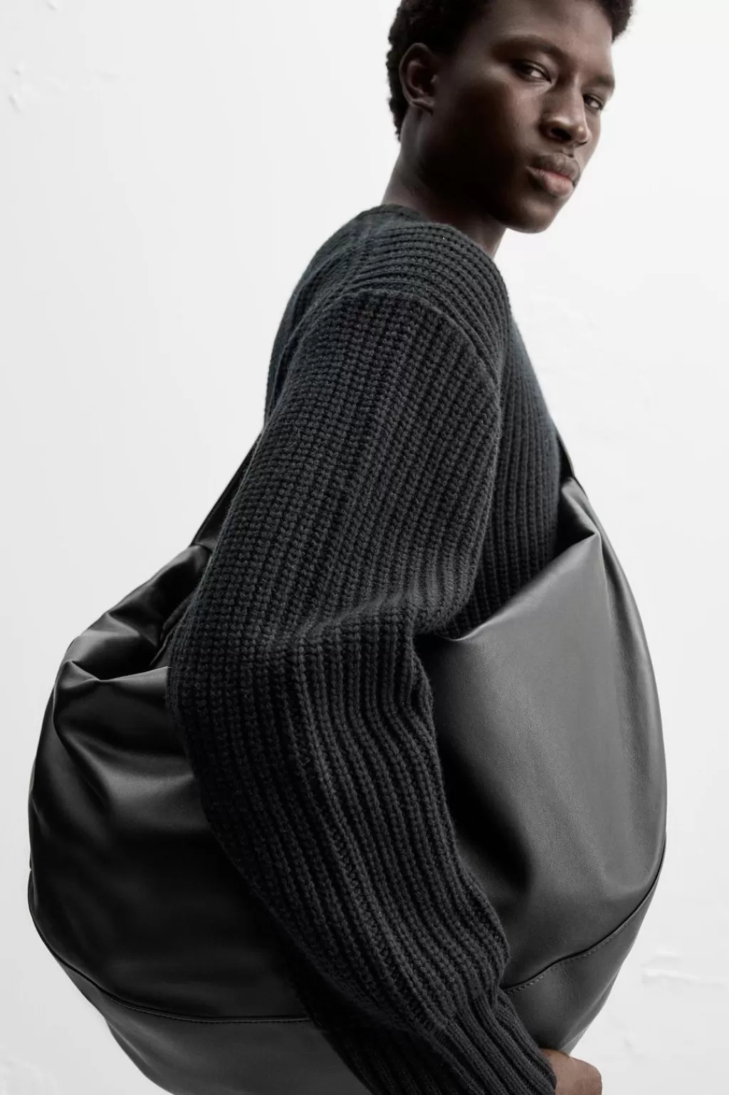 ZARA BANDOLERA PIEL<Hombre Bolsos / Mochilas