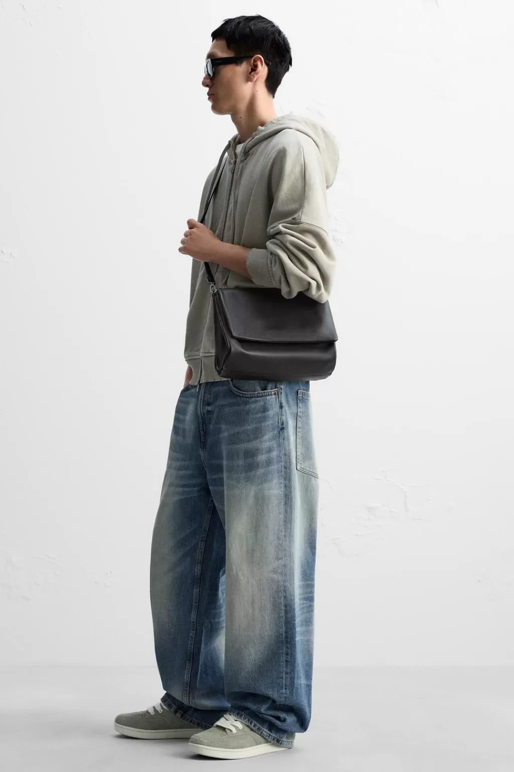 ZARA BANDOLERA SOLAPA CADENA<Hombre Bolsos / Mochilas