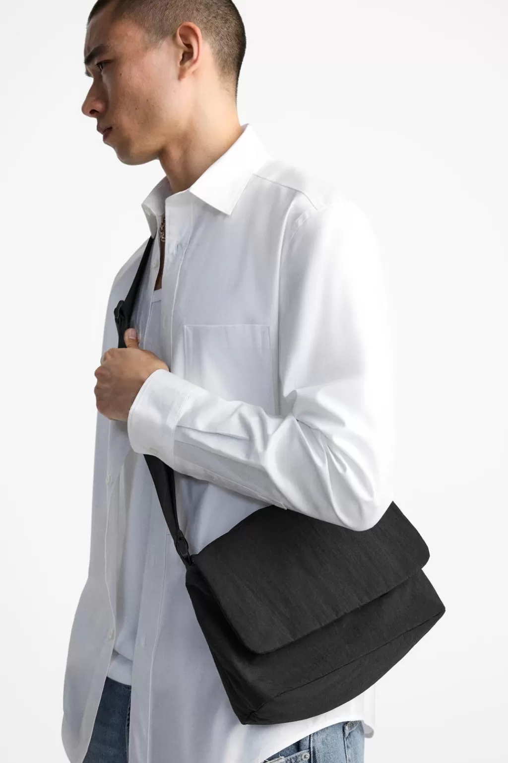 ZARA BANDOLERA SOLAPA NYLON<Hombre Bolsos / Mochilas