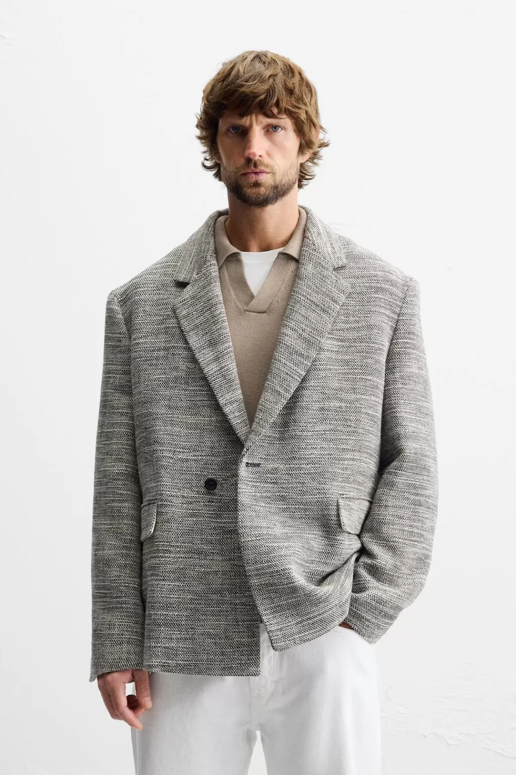 ZARA BLAZER CRUZADA ESTRUCTURA<Hombre Blazers