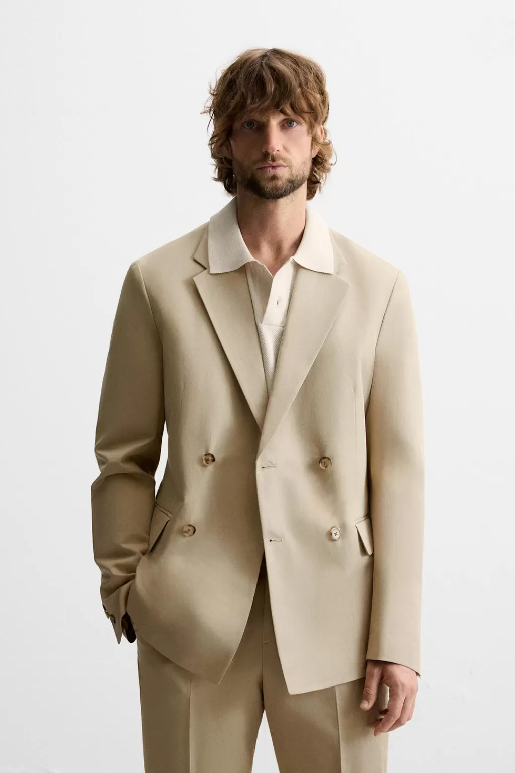 ZARA BLAZER TRAJE LINO - ALGODÓN<Hombre Blazers