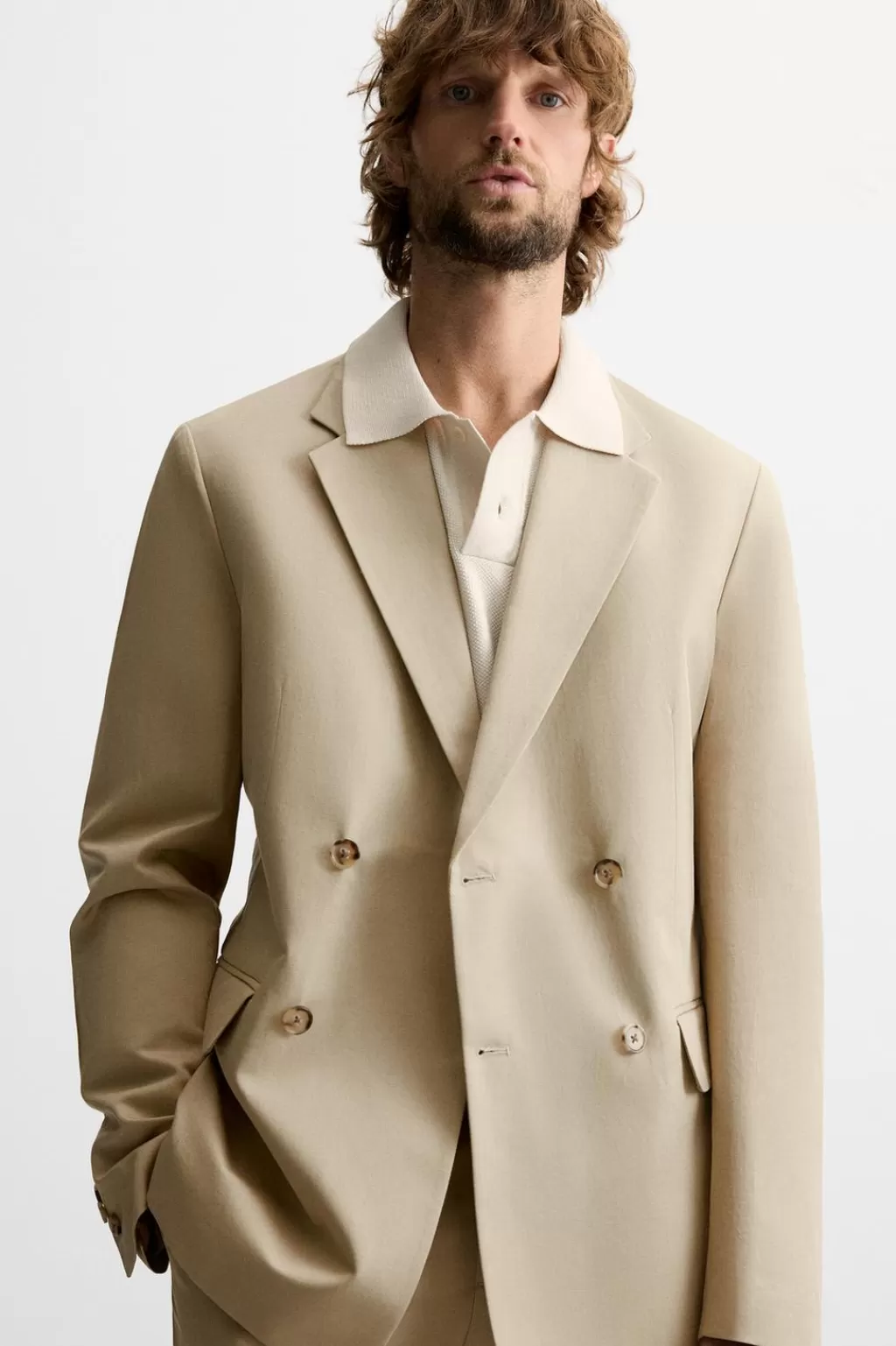 ZARA BLAZER TRAJE LINO - ALGODÓN<Hombre Blazers