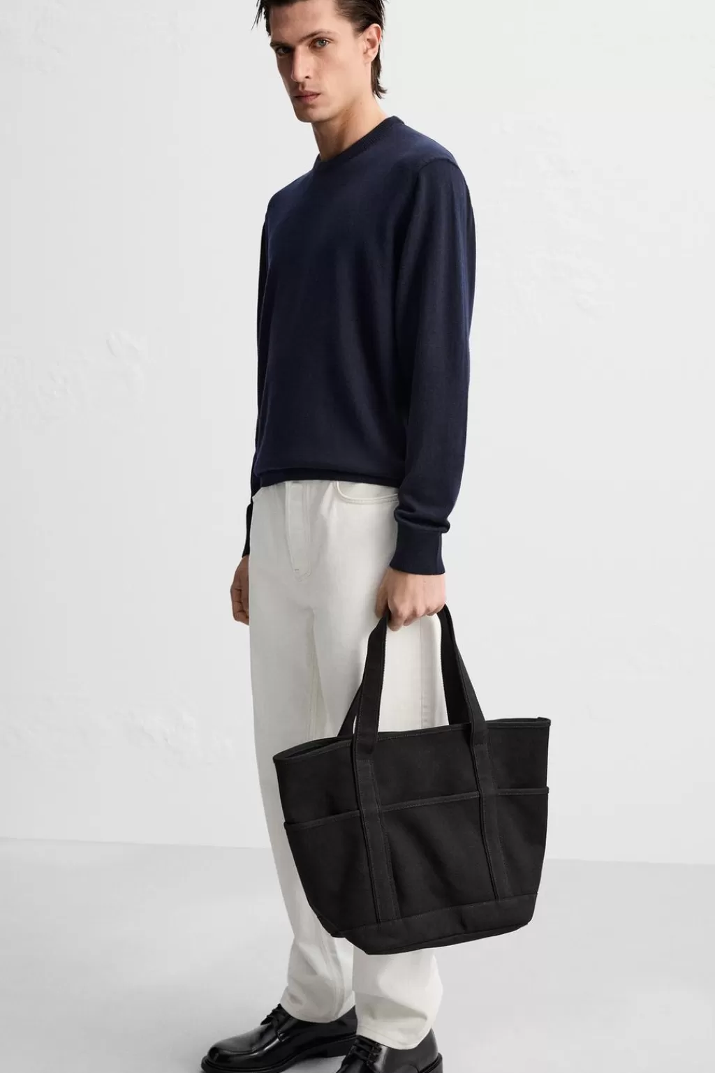 ZARA BOLSO SHOPPER TEJIDO<Hombre Bolsos / Mochilas