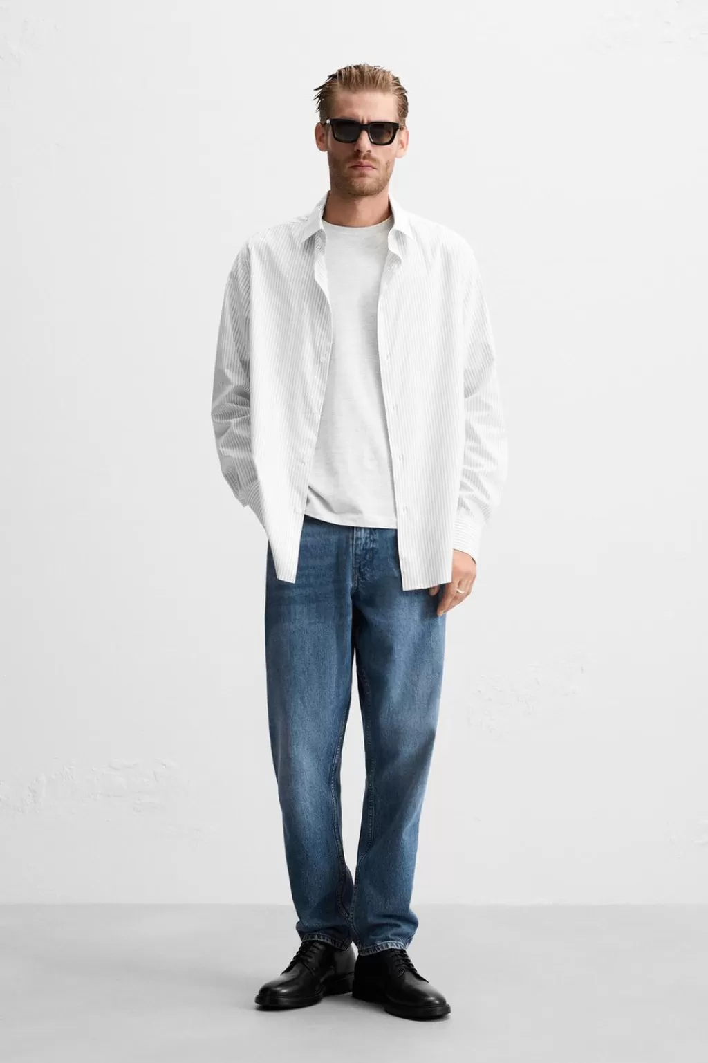 ZARA CAMISA ALGODÓN - LYOCELL RAYAS<Hombre Camisas