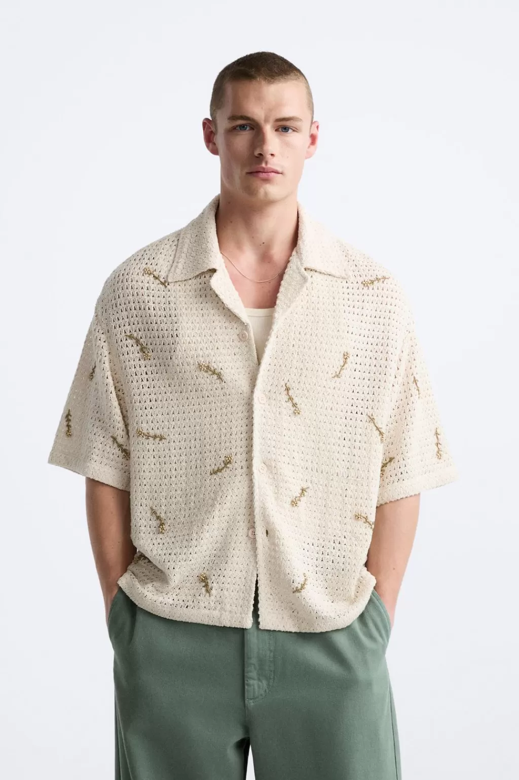 ZARA CAMISA CROCHET ABALORIOS<Hombre Camisas