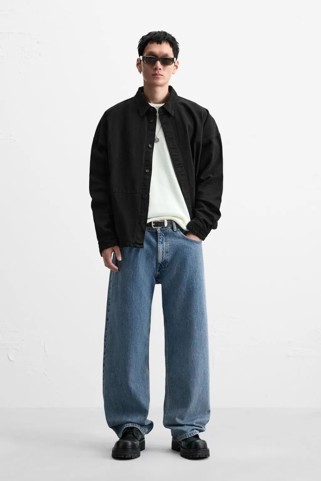 ZARA CAMISA DENIM BOLSILLOS<Hombre Camisas