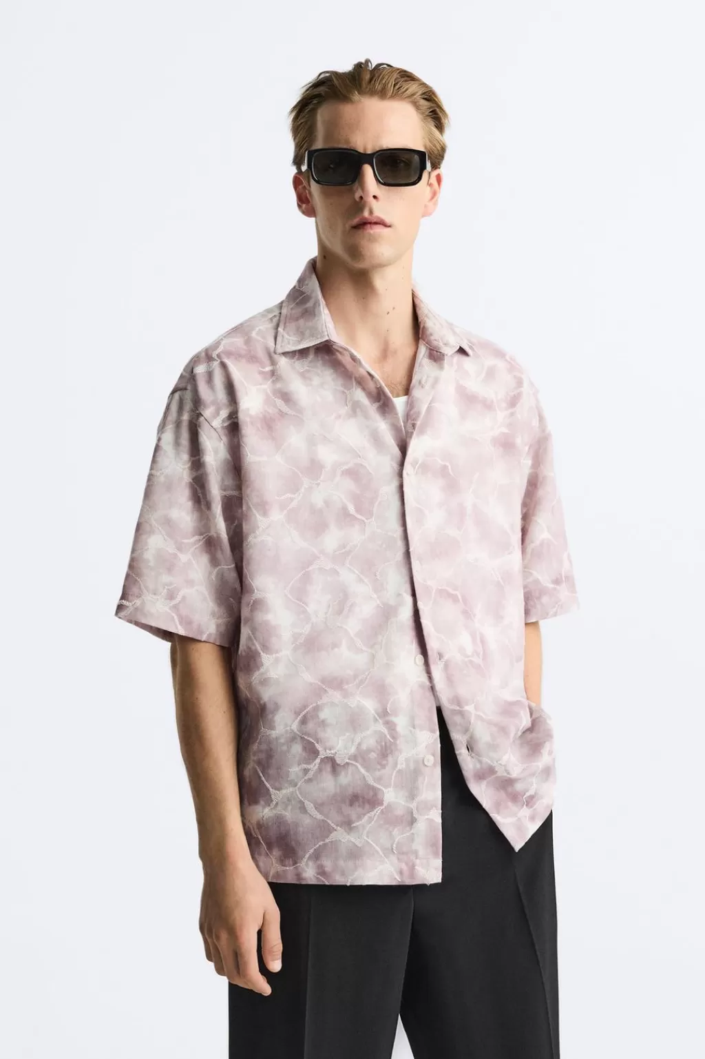 ZARA CAMISA JACQUARD TYE DYE<Hombre Camisas