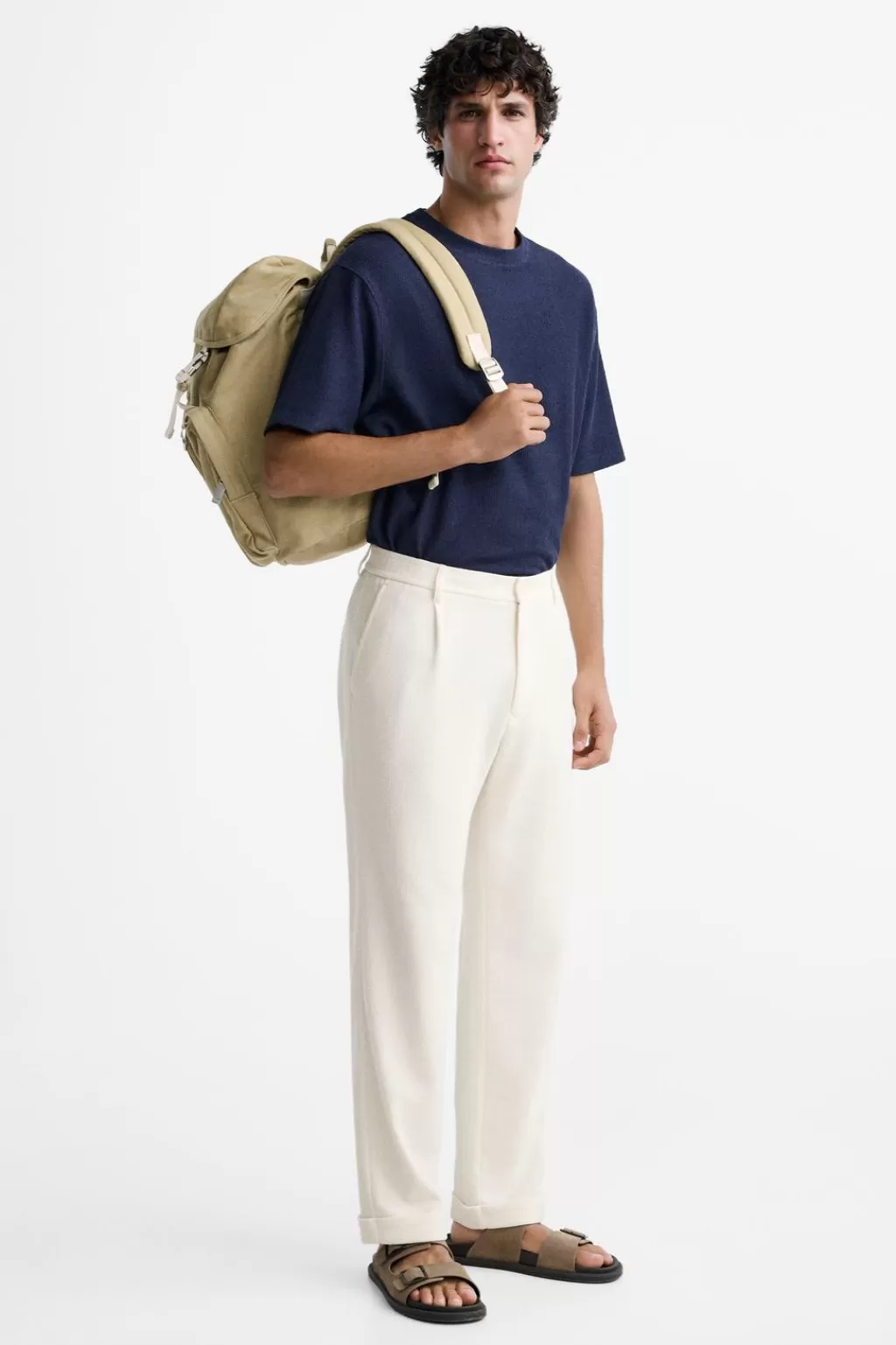 ZARA MOCHILA MULTIBOLSILLOS TEJIDO<Hombre Bolsos / Mochilas