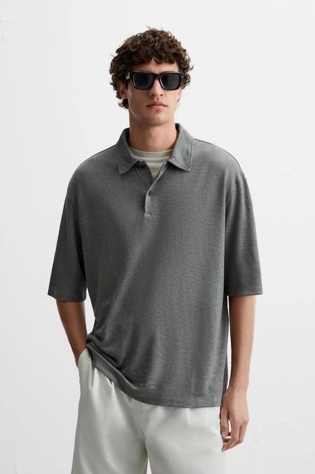 ZARA POLO CÁÑAMO - VISCOSA<Hombre Polos