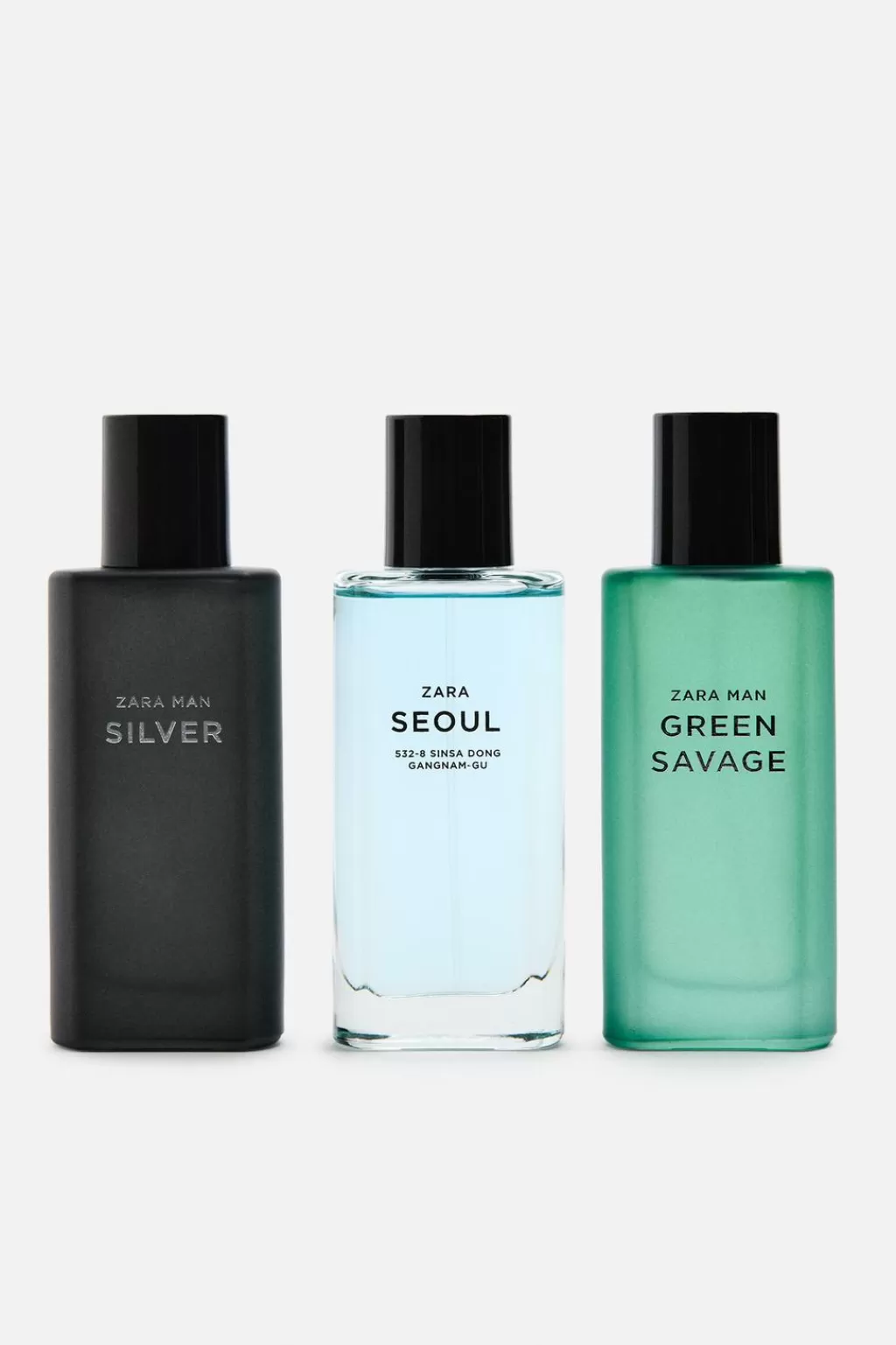 ZARA SILVER + GREEN SAVAGE + SEOUL 40ML<Hombre Perfumes