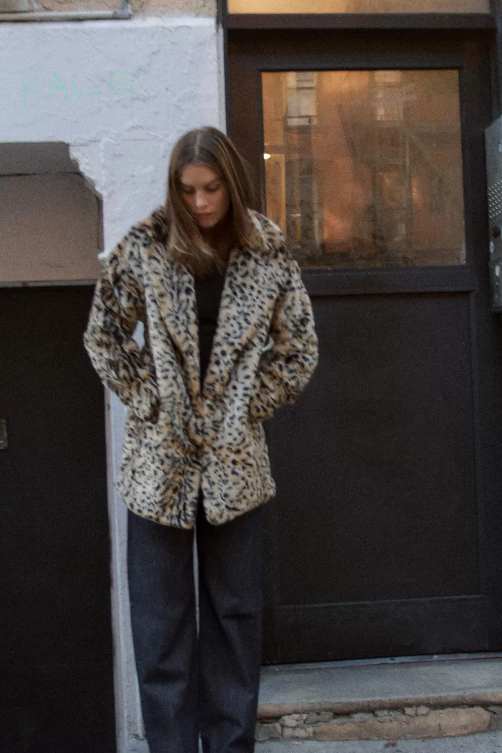 ZARA ABRIGO EFECTO PELO ESTAMPADO ANIMAL<Mujer Abrigos / Anoraks