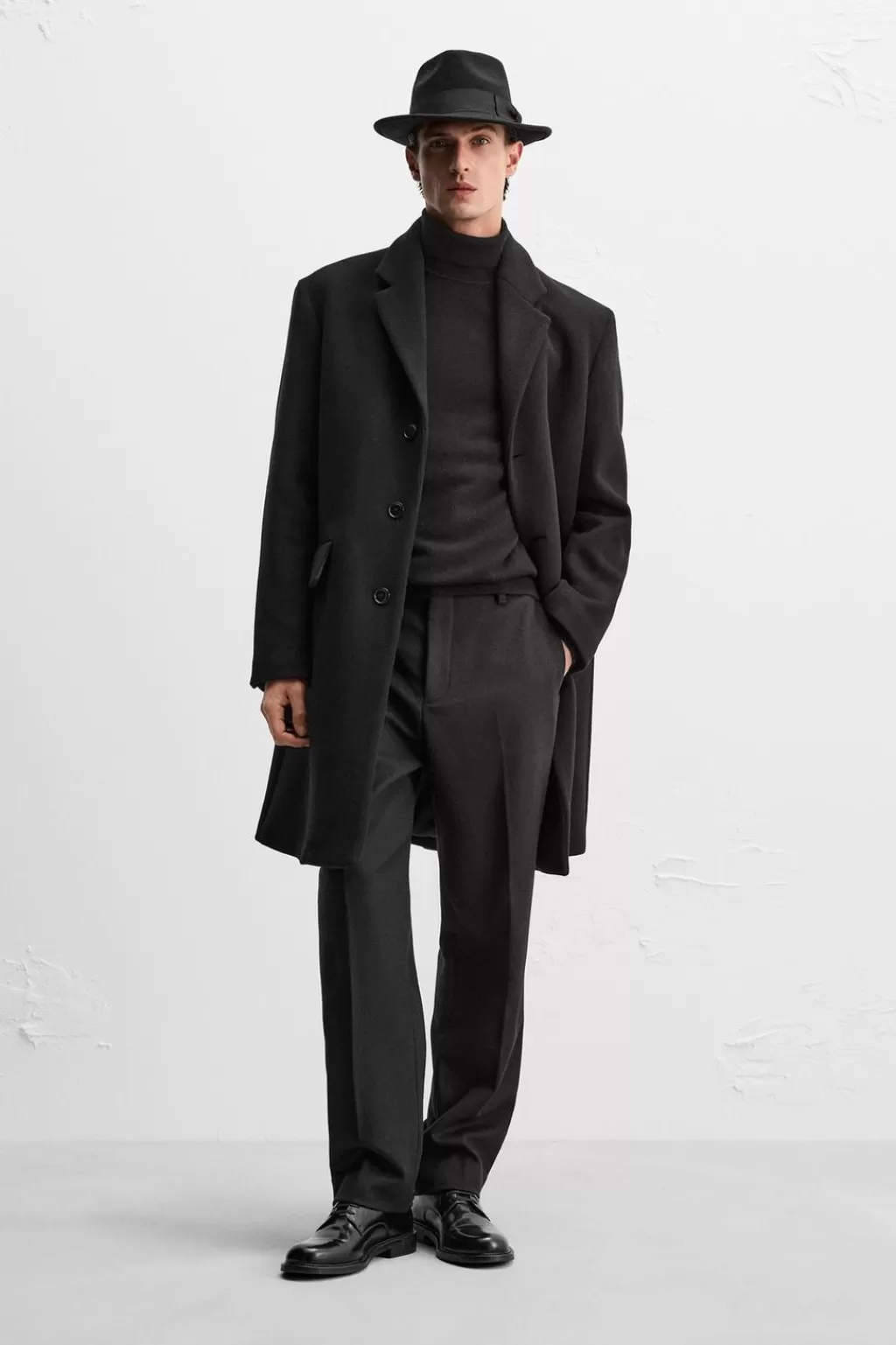 ZARA ABRIGO MEZCLA LANA<Hombre Cazadoras | Abrigos / Gabardinas