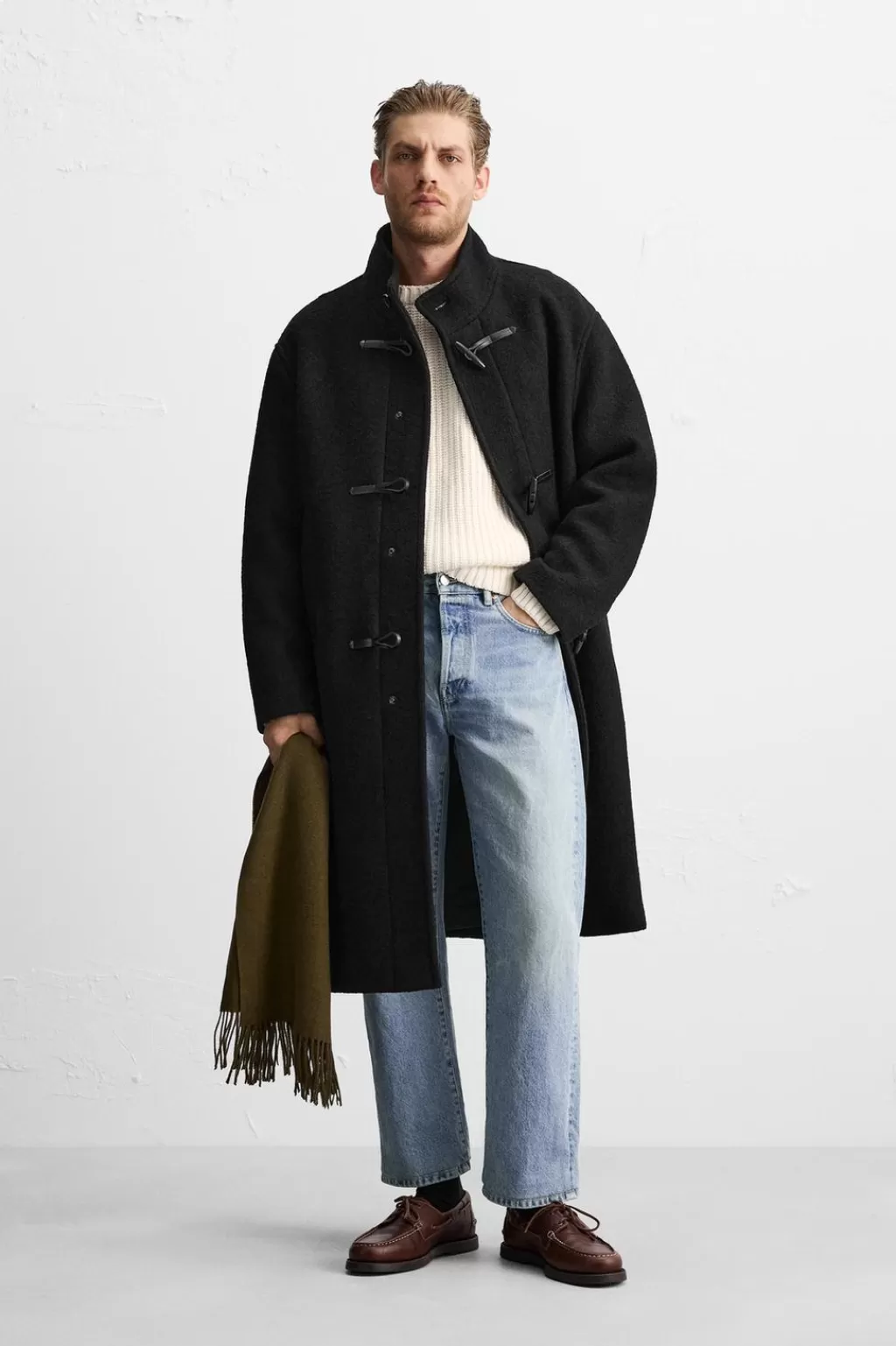 ZARA ABRIGO MEZCLA LANA<Hombre Cazadoras | Abrigos / Gabardinas