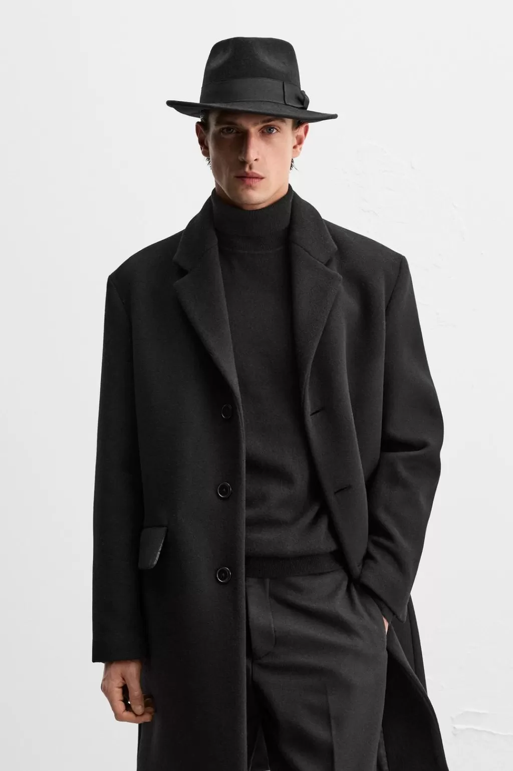 ZARA ABRIGO MEZCLA LANA<Hombre Cazadoras | Abrigos / Gabardinas