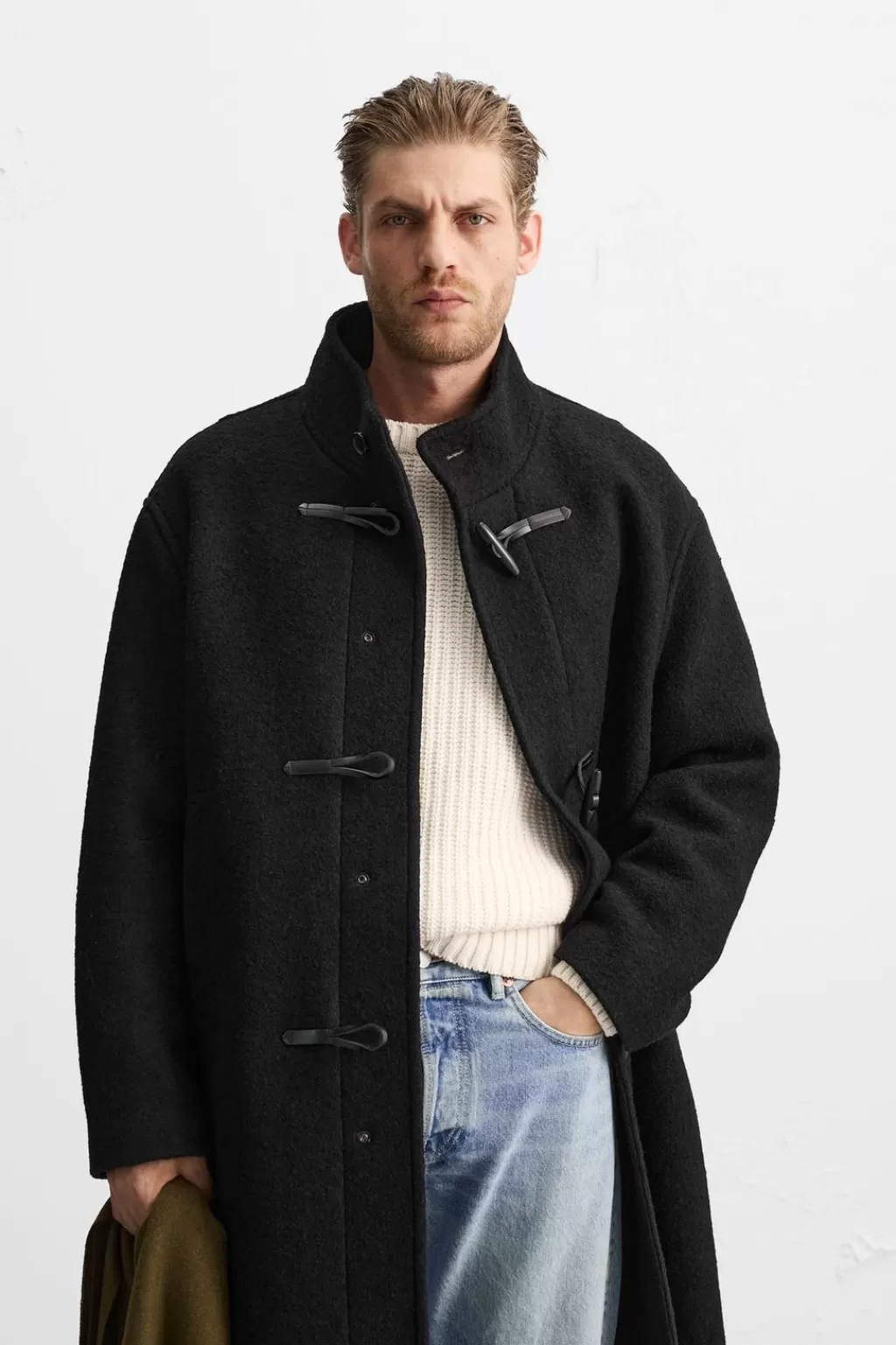 ZARA ABRIGO MEZCLA LANA<Hombre Cazadoras | Abrigos / Gabardinas