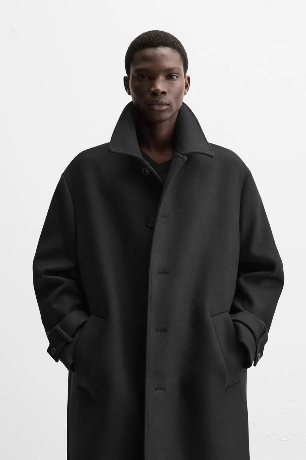 ZARA ABRIGO MEZCLA LANA<Hombre Cazadoras | Abrigos / Gabardinas