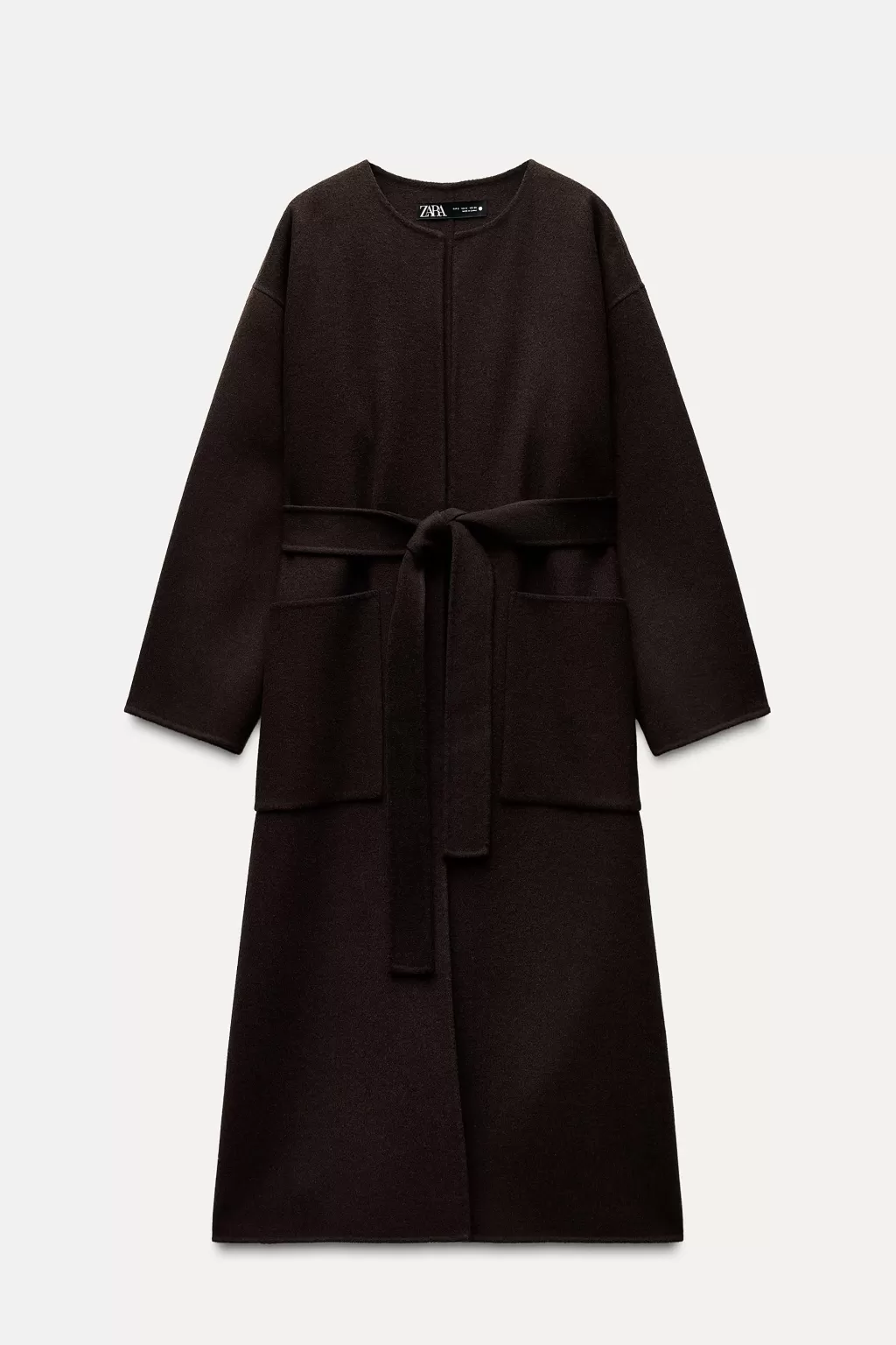 ZARA ABRIGO MEZCLA LANA CINTURÓN ZW COLLECTION<Mujer Abrigos / Anoraks