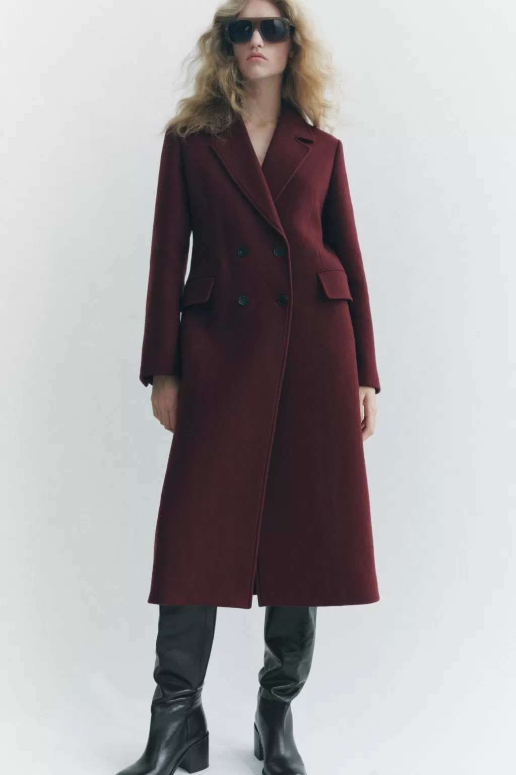 ZARA ABRIGO MEZCLA LANA MANTECO ZW COLLECTION<Mujer Abrigos / Anoraks