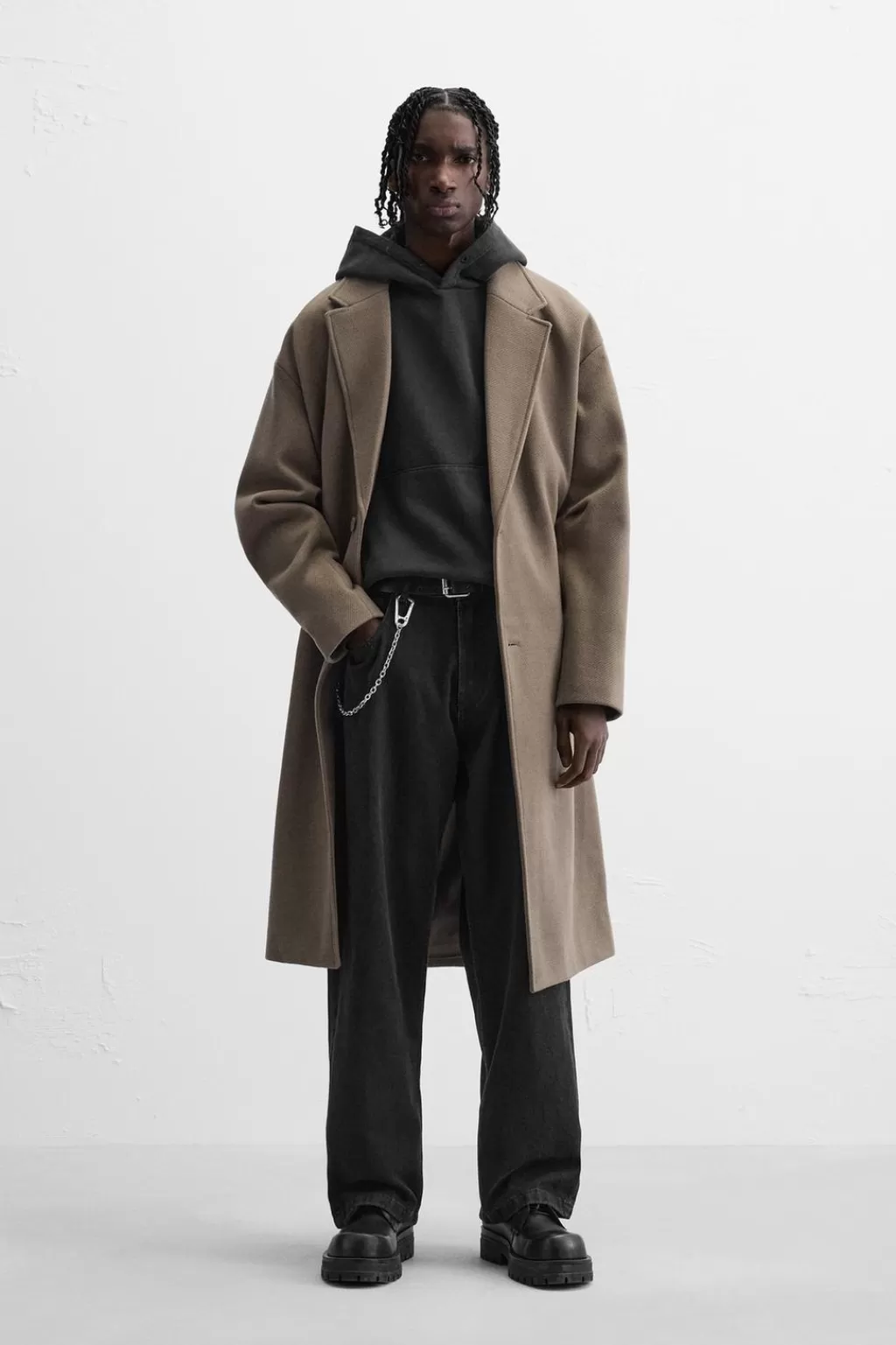 ZARA ABRIGO OVERSIZE FIT<Hombre Cazadoras | Abrigos / Gabardinas