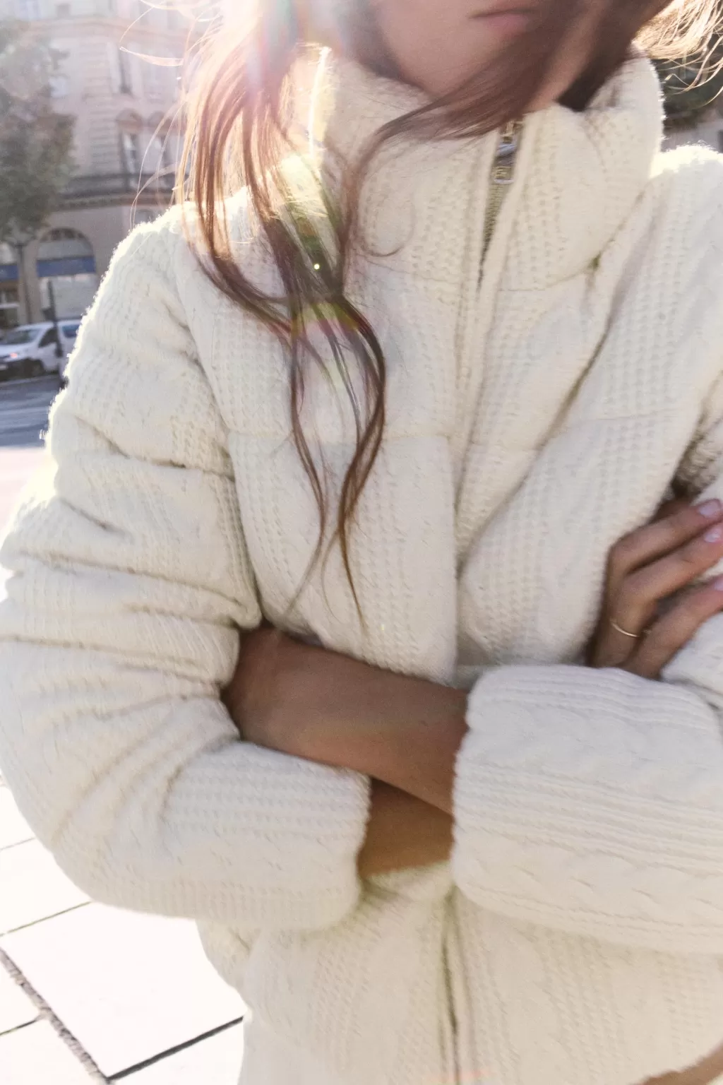 ZARA ANORAK ACOLCHADO PUNTO<Mujer Abrigos / Anoraks