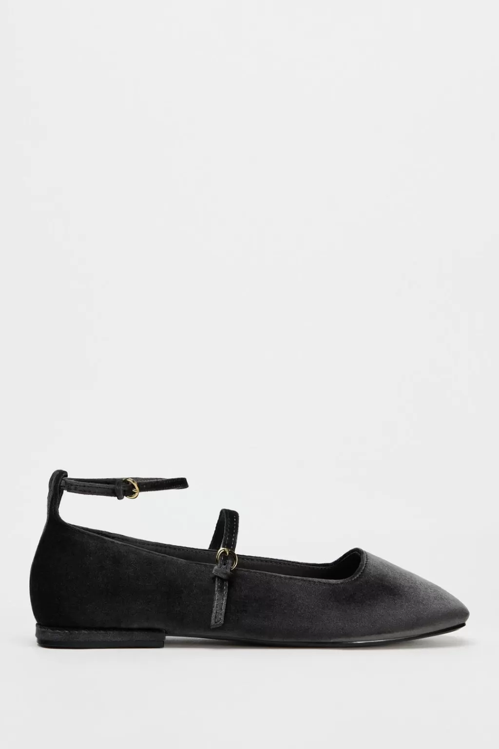 ZARA BAILARINA TERCIOPELO TIRAS<Mujer Zapatos