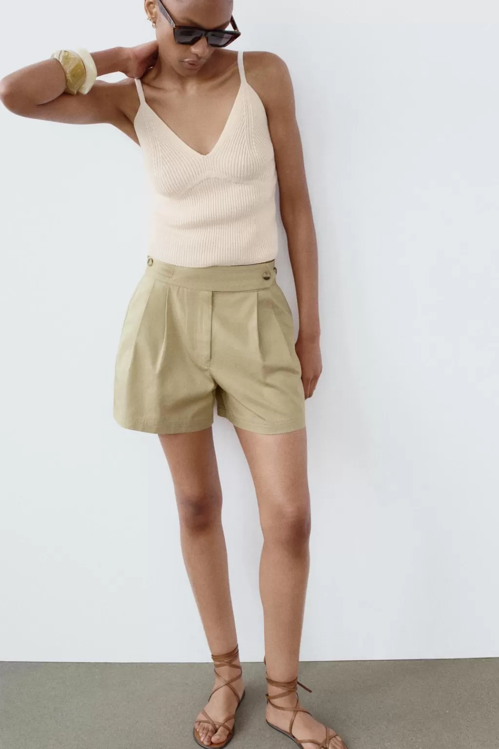 ZARA BERMUDA CARGO TRABILLAS LATERALES<Mujer Faldas / Shorts