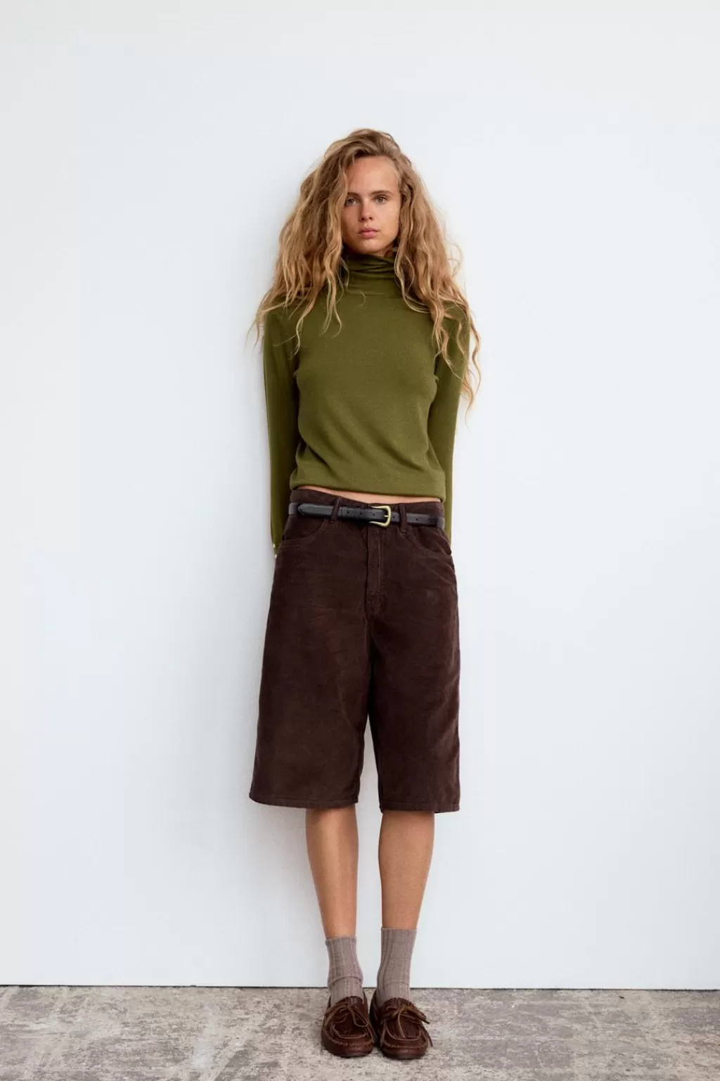 ZARA BERMUDA PANA<Mujer Faldas / Shorts