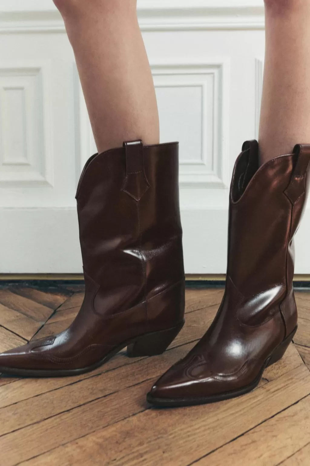 ZARA BOTA COWBOY PIEL<Mujer Zapatos