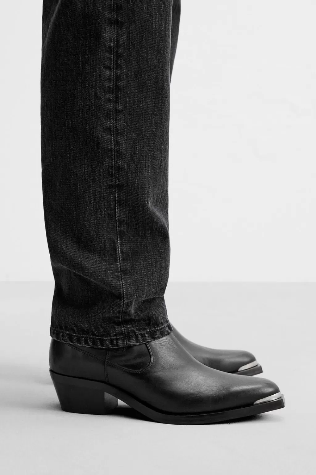 ZARA BOTA PIEL COWBOY<Hombre Piel | Zapatos