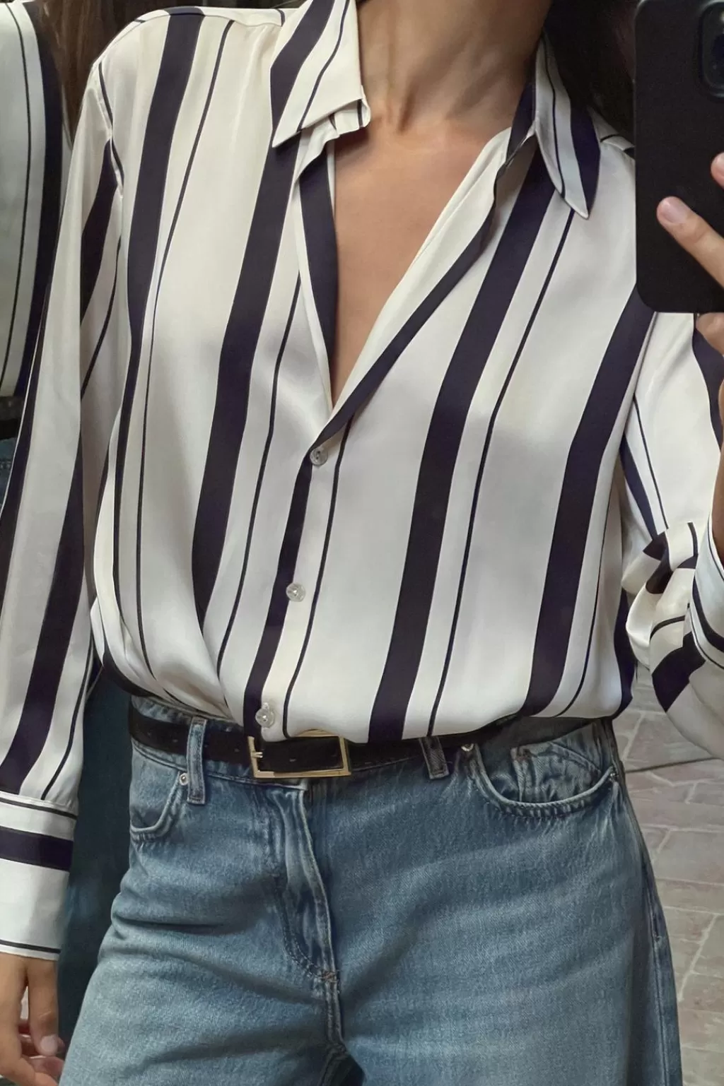 ZARA CAMISA BÁSICA SATINADA<Mujer Camisas / Blusas