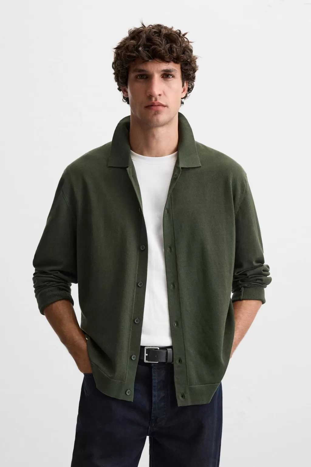 ZARA CAMISA FLUÍDA PUNTO<Hombre Jerséis / Chaquetas