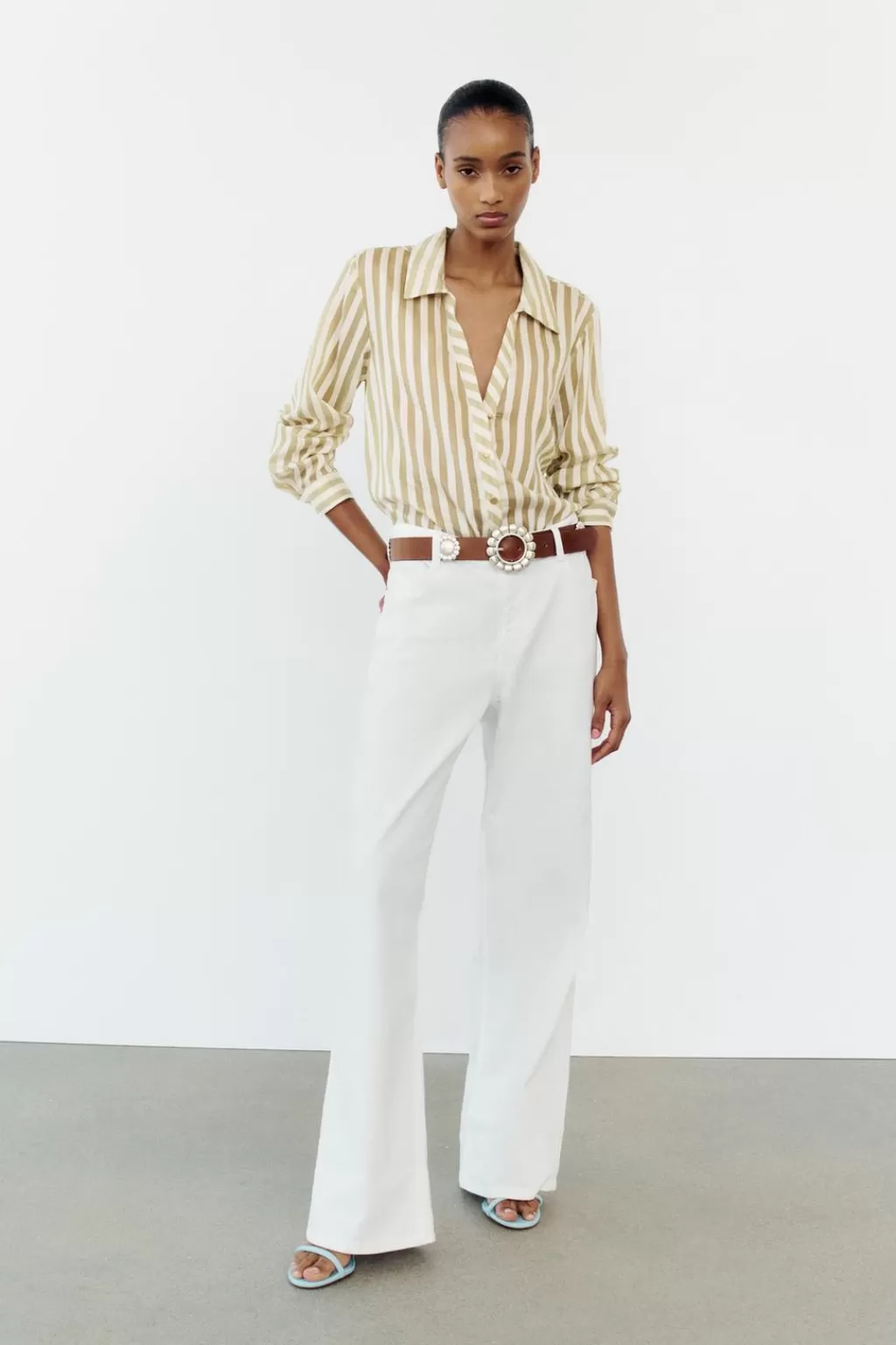 ZARA CAMISA FLUIDA RAYAS<Mujer Camisas / Blusas