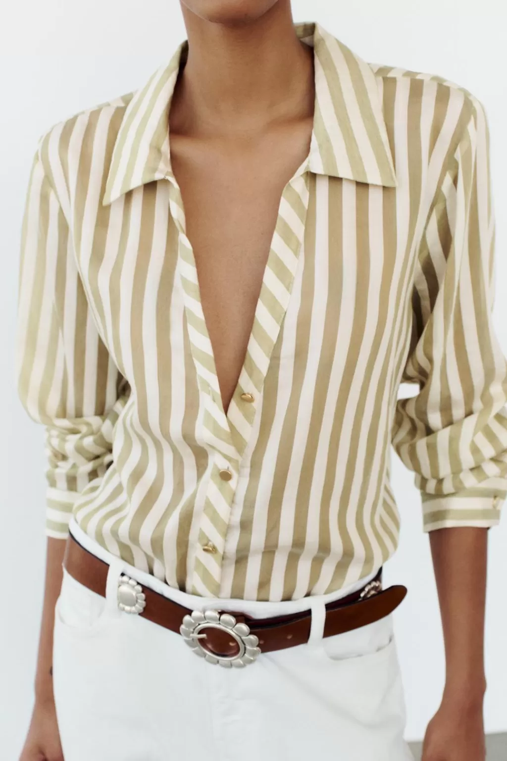 ZARA CAMISA FLUIDA RAYAS<Mujer Camisas / Blusas