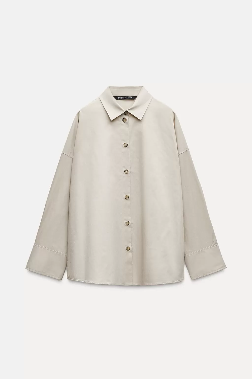 ZARA CAMISA OVERSIZE BOTONES LATERALES<Mujer Camisas / Blusas