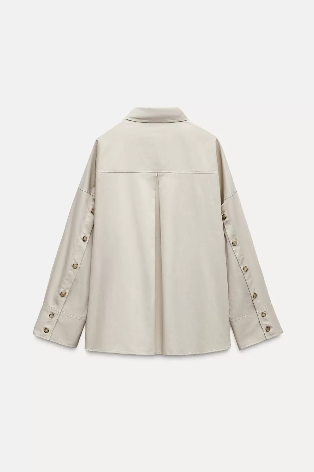 ZARA CAMISA OVERSIZE BOTONES LATERALES<Mujer Camisas / Blusas