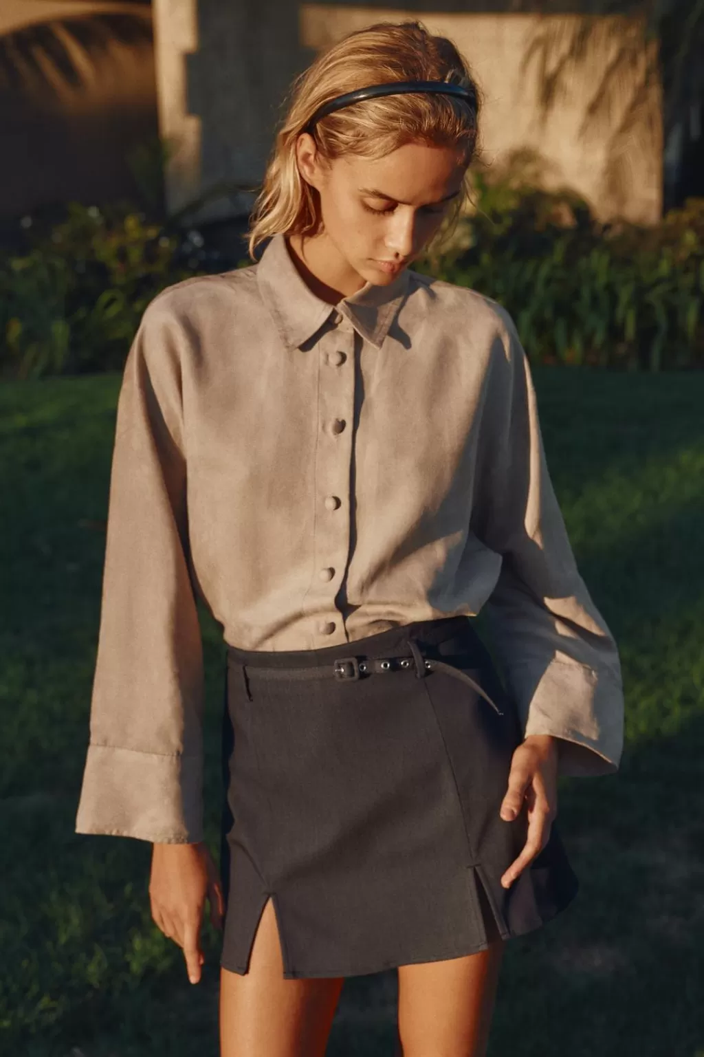 ZARA CAMISA OVERSIZE EFECTO ANTE<Mujer Camisas / Blusas