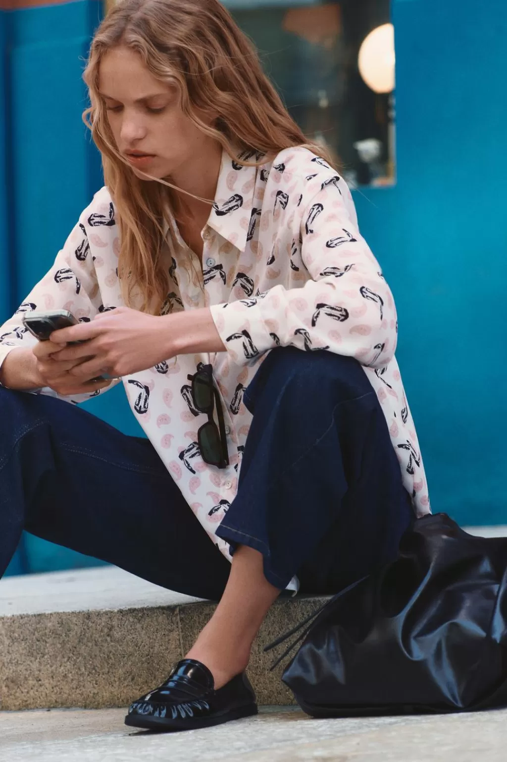 ZARA CAMISA OVERSIZE ESTAMPADA<Mujer Camisas / Blusas