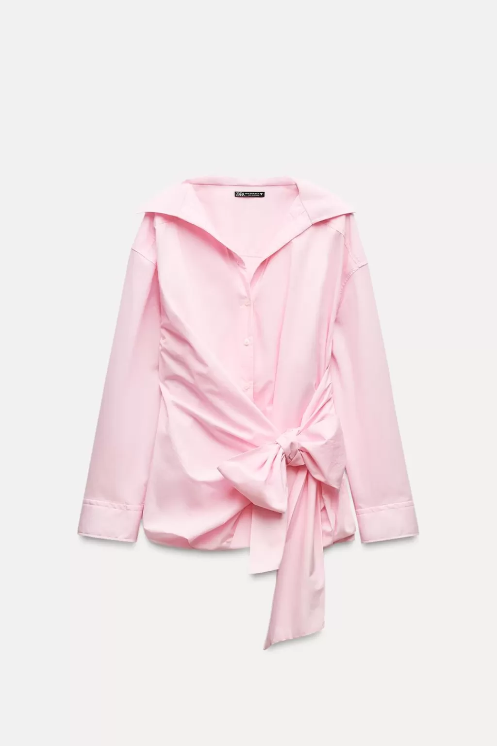 ZARA CAMISA OVERSIZE POPELÍN LAZO<Mujer Camisas / Blusas