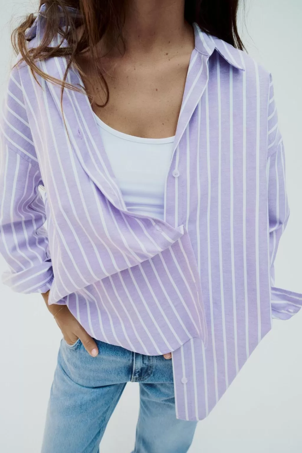 ZARA CAMISA OXFORD CON ALGODÓN<Mujer Camisas / Blusas