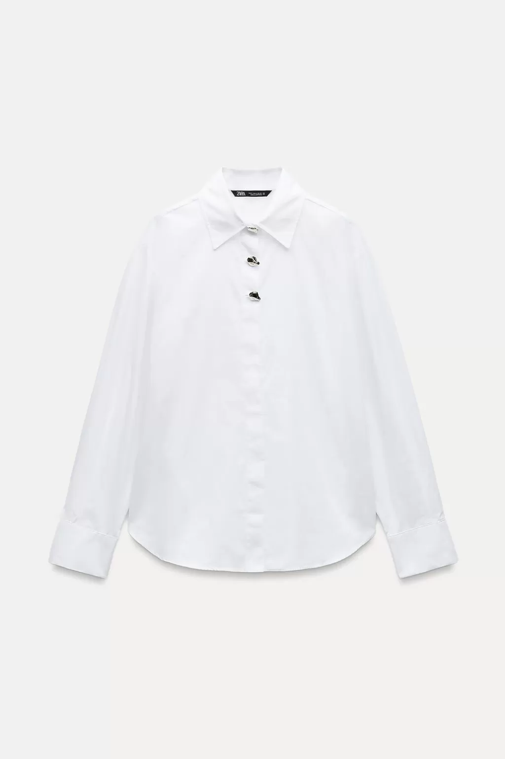 ZARA CAMISA POPELÍN BOTONES DORADOS<Mujer Camisas / Blusas