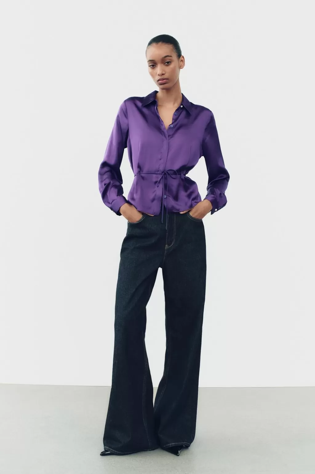 ZARA CAMISA SATINADA LAZADA<Mujer Camisas / Blusas