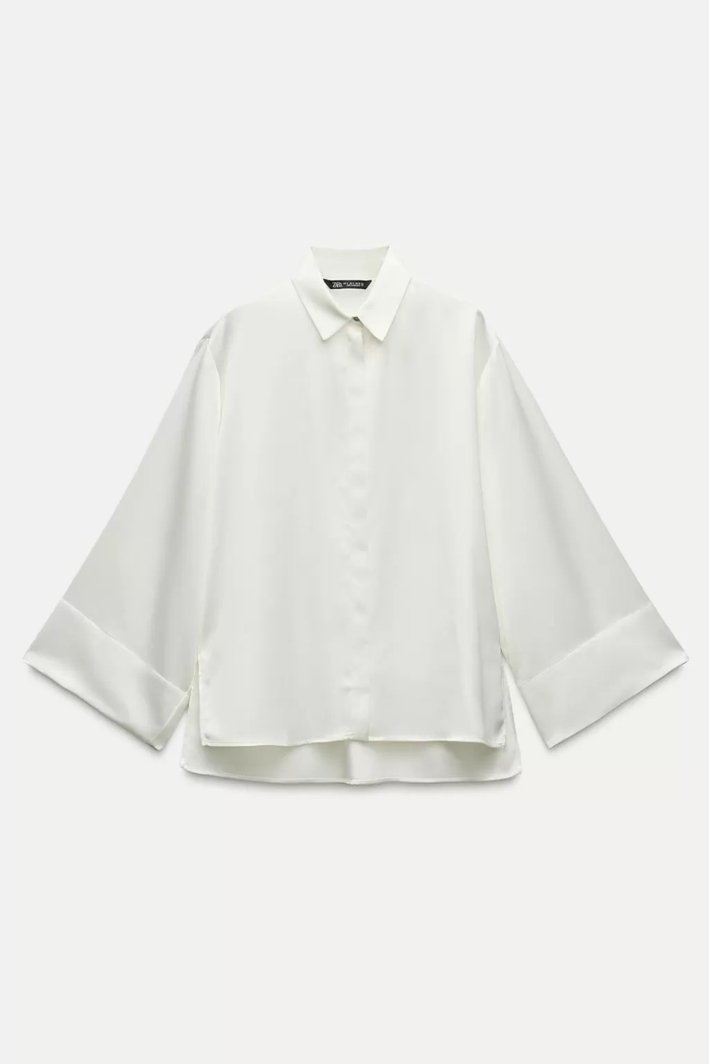 ZARA CAMISA SATINADA MANGA KIMONO<Mujer Camisas / Blusas