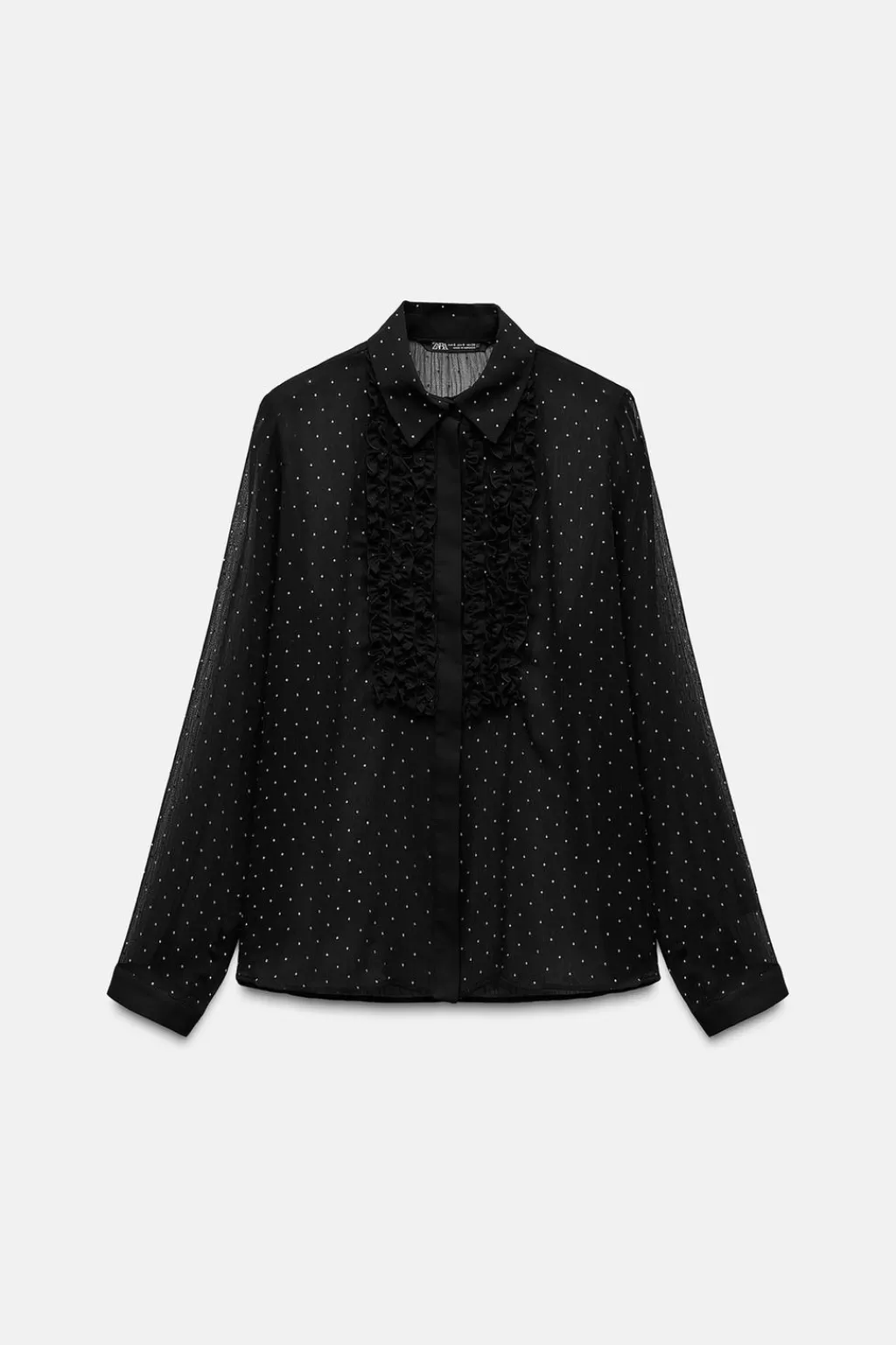 ZARA CAMISA SEMITRANSPARENTE BRILLOS<Mujer Camisas / Blusas