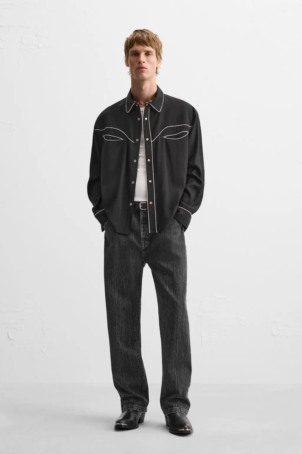 ZARA CAMISA VIVOS CONTRASTE<Hombre Camisas