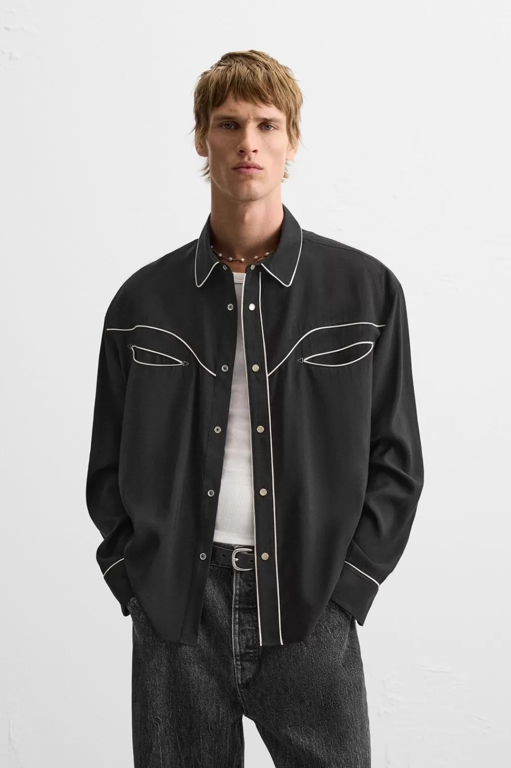 ZARA CAMISA VIVOS CONTRASTE<Hombre Camisas