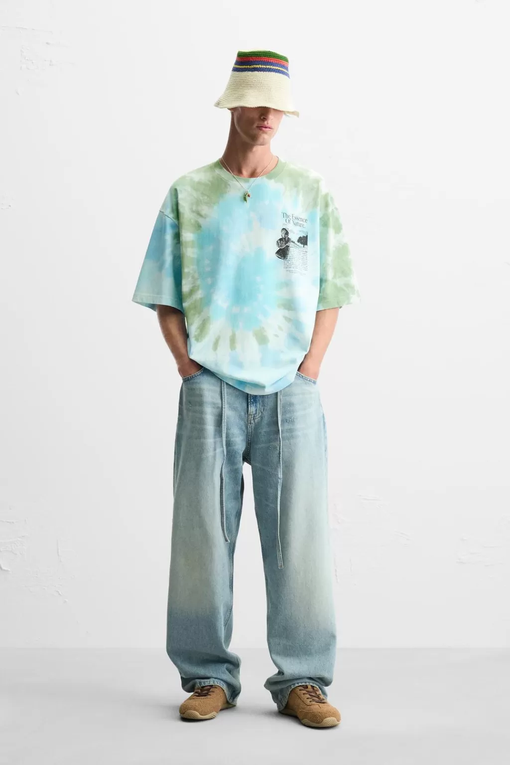 ZARA CAMISETA ESTAMPADO TIE DYE<Hombre Camisetas