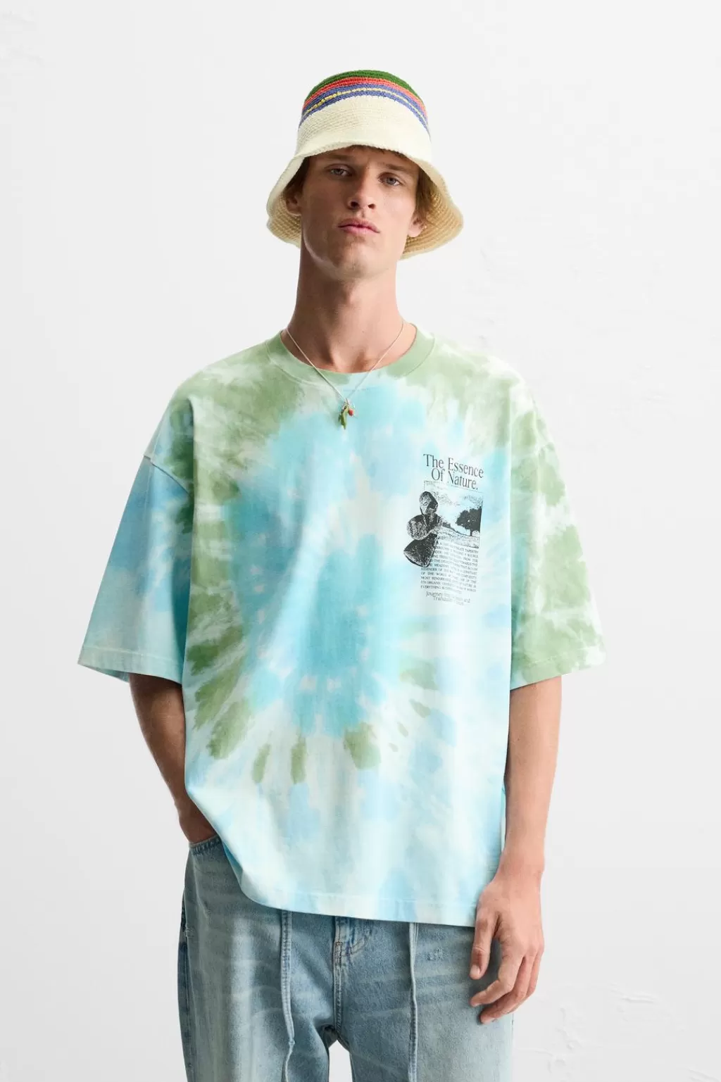 ZARA CAMISETA ESTAMPADO TIE DYE<Hombre Camisetas